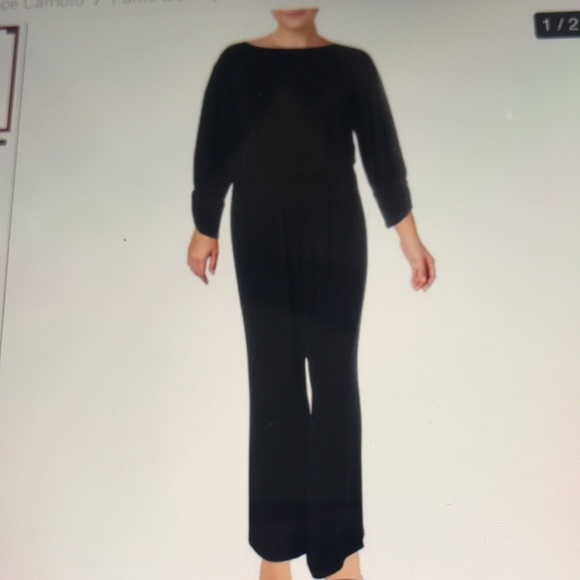 VINCE CAMUTO BLOUSON NAVY JUMPSUIT SIZE 2 - Picture 1 of 11